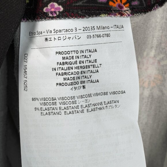 Etro Purple & Black Paisley & Floral Jersey Midi Dress - Picture 10 of 11